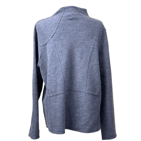 Eileen Fisher gray zip cardy/jacket, minimalist, lagenlook, asymmetrical, artsy - Picture 3 of 8